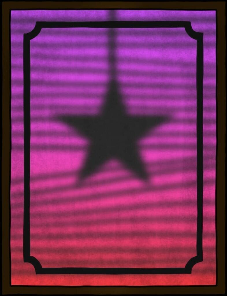 Milchglas-Panel mit Stern-Silhouette